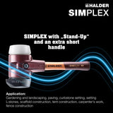 Halder Simplex soft-face mallet, cast iron housing - "Stand-Up" / Superplastic - Short Handle by Halder