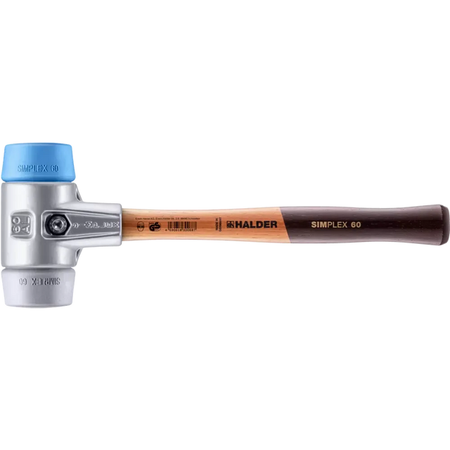 Halder Simplex soft-face mallet, aluminium housing - TPE-soft / TPE-mid by Halder