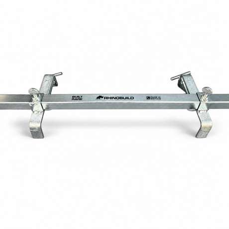 Rhinobuild Top Clamp profile-hook assembly with brand markings