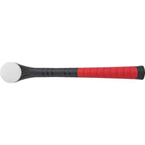Black and red dead-blow hammer with a white striking face.