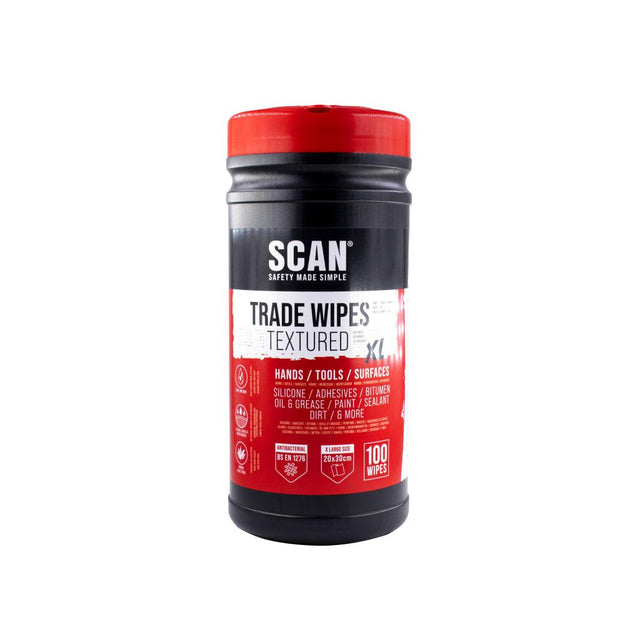 Scan Heavy-Duty Trade Wipes Tub of 100