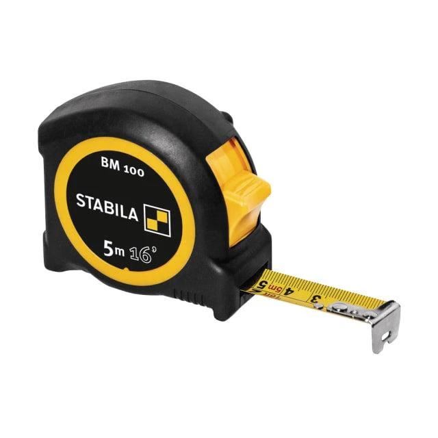 Stabila - Compact Pocket Tape - BM 100 - Shatterproof ABS Housing, Ergonomic Soft Grip For DIY Enthusiasts by Stabila