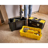 STANLEY STST1-80151 toolbox set with yellow and black storage boxes, photo at jobsite.