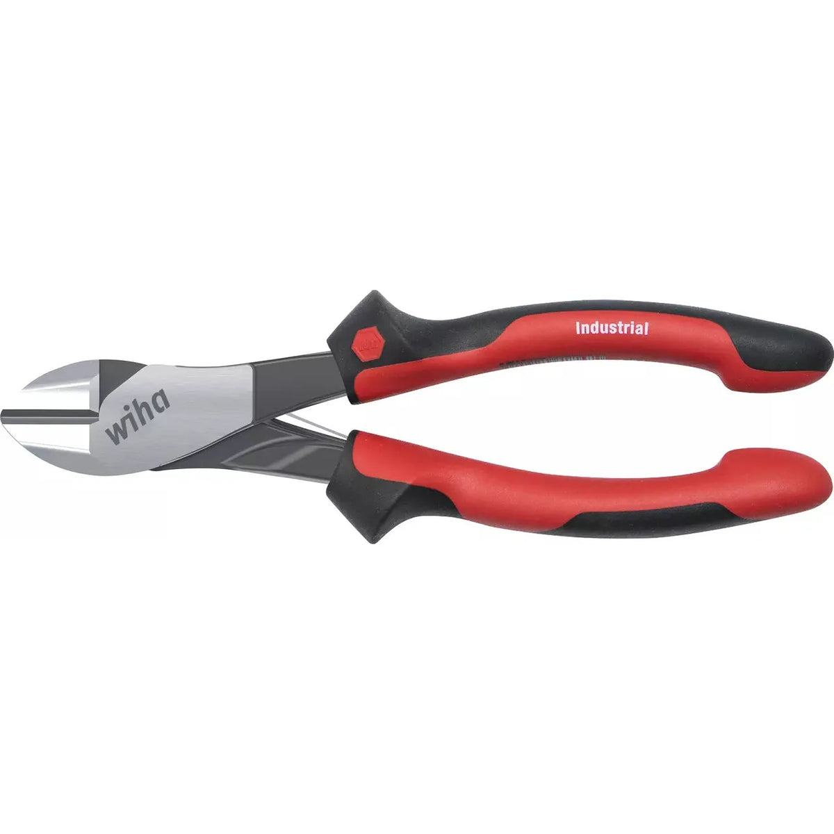 Red and black industrial side cutter with ergonomic handles.