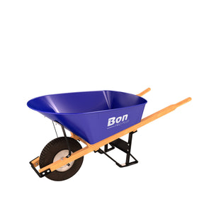 Bon Tool 6 Cu Ft Steel Tray Wheelbarrow – Wood – 11-300