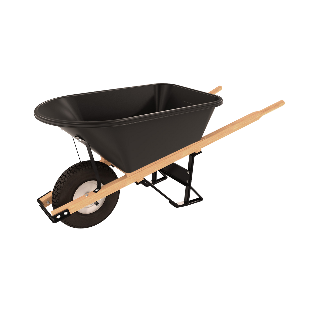Bon Tool 28-924 8 cu ft poly tray wheelbarrow with wooden handles