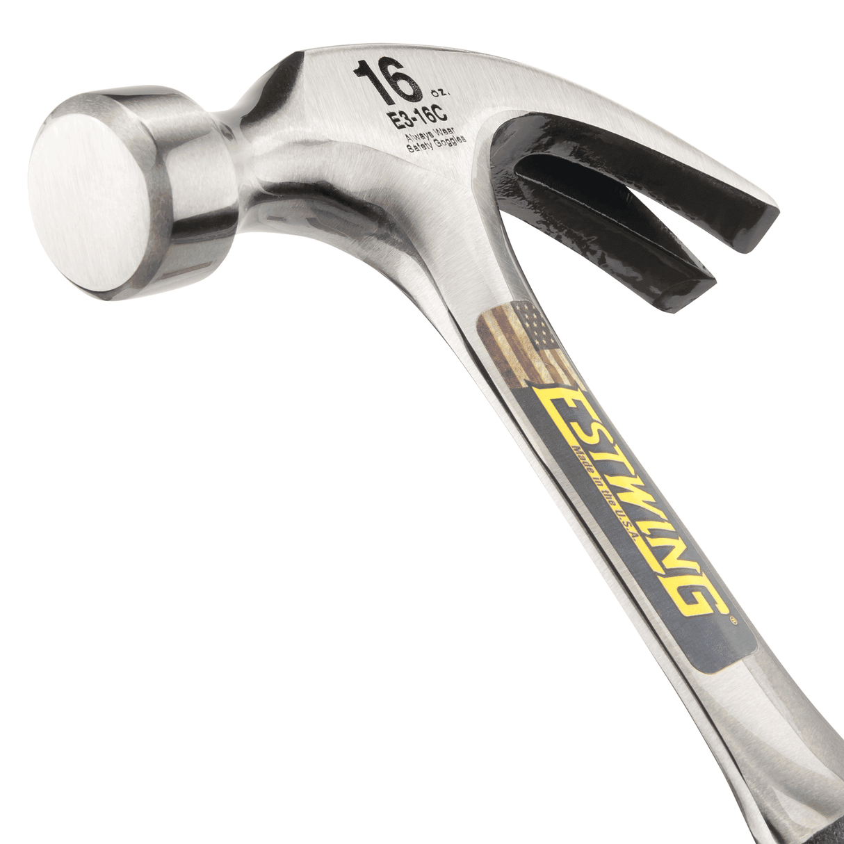 Estwing one-piece forged curved claw hammer detail