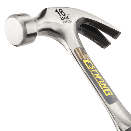 Estwing one-piece forged curved claw hammer detail