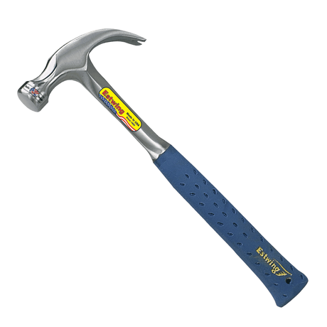 20oz - Estwing E3/20C blue grip smooth face claw hammer