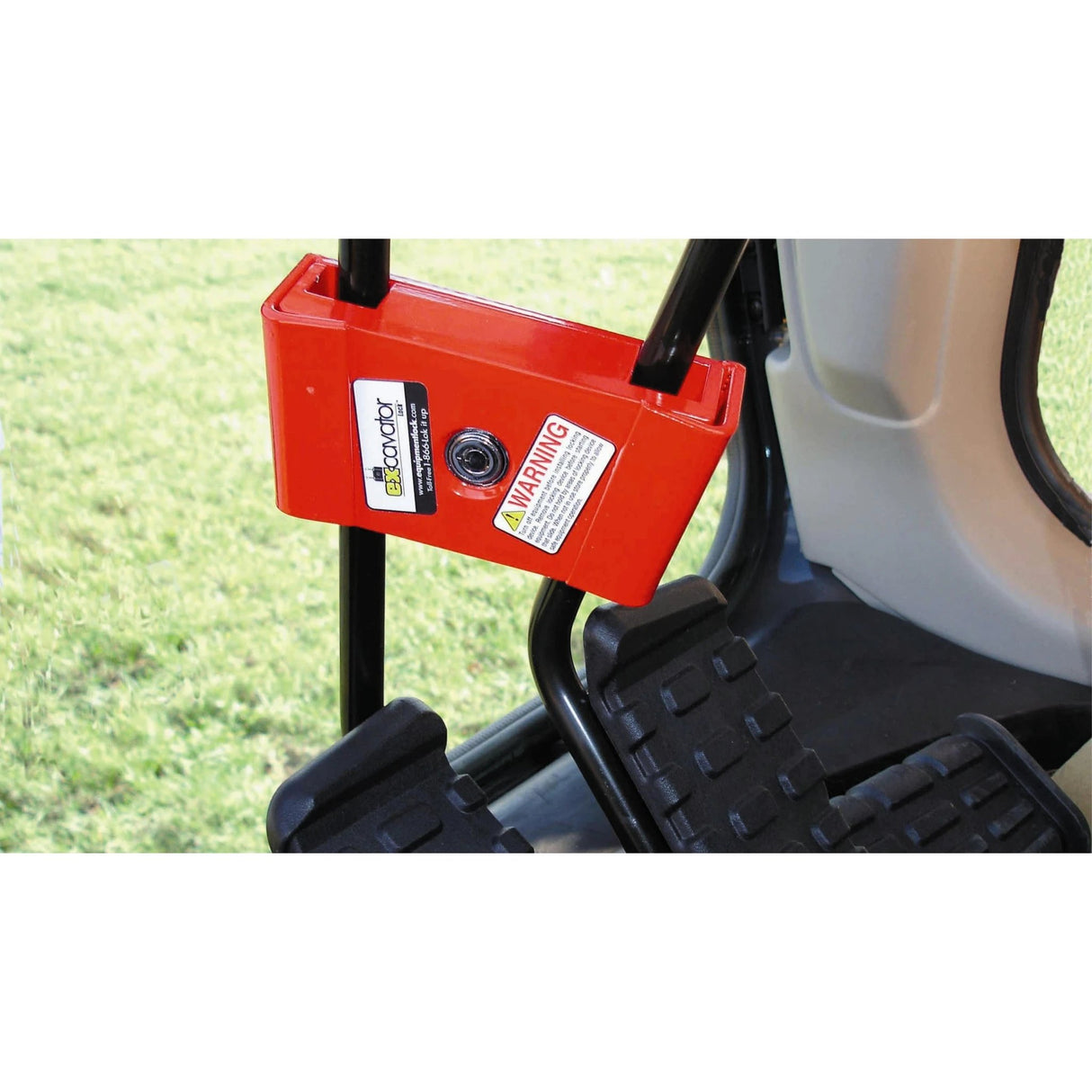 Excavator Lock Secures Drive Controls In Opposite Directions For Small And Large Machines by The Equipment Lock Company