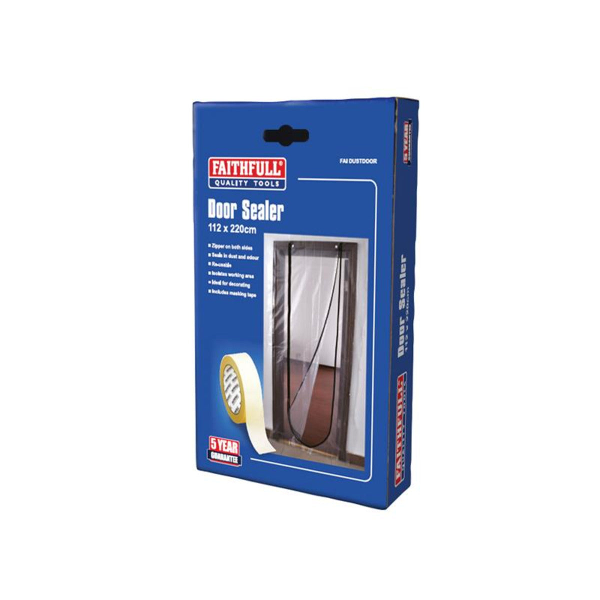 Faithfull Door Dust Sealer – Zip Door Screen 112 × 220cm