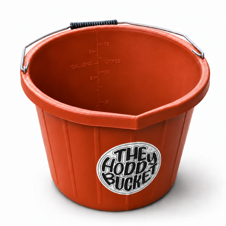 Terracotta Hoddy Bucket – main view with round sticker