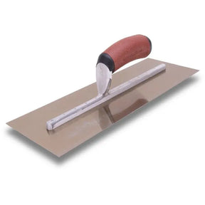 Marshalltown gold stainless steel finishing trowel with DuraCork handle