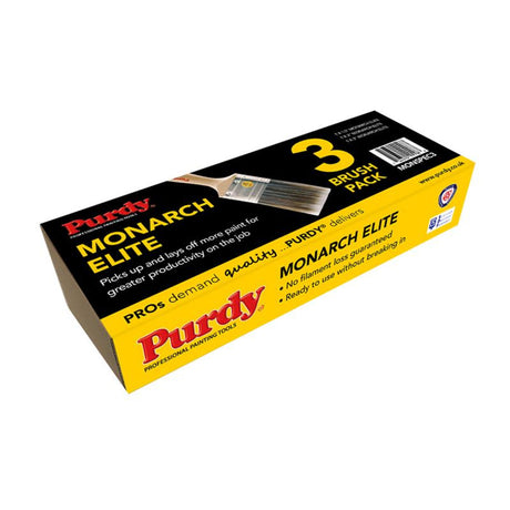Purdy Monarch Elite Paint Brush Set – 3 Piece (1.1/2in, 2in, 3in)