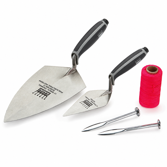 Ragni Brickies Trowel Pack 3 with black and grey handles