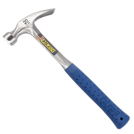 Estwing straight rip-claw hammer with blue grip