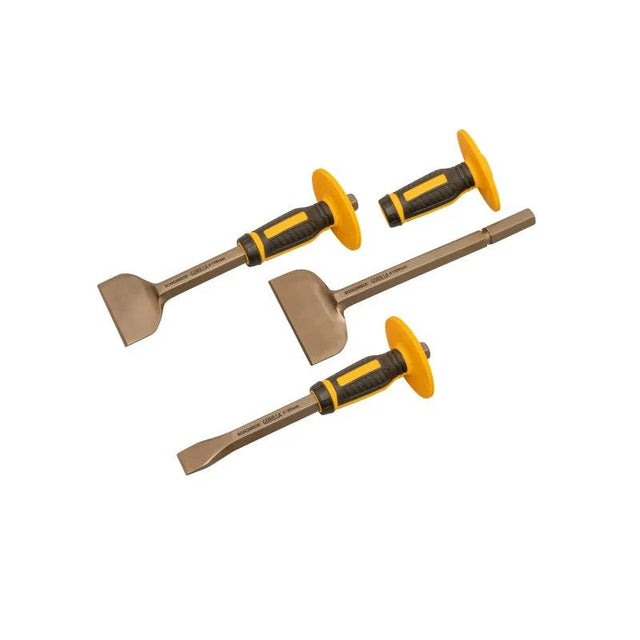 Roughneck Bolster & Chisel Set with Non-Slip Guards, 3 Piece by Roughneck
