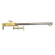 A plumb line device made of zinc plated steel, with a long horizontal bar and clamps, 